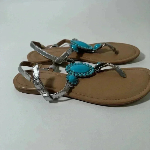 BCBGeneration Thong Turquoise Silver Thong Sandals - Picture 4 of 7